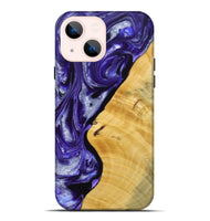 iPhone 14 Plus Wood+Resin Live Edge Phone Case - Emerson (Purple, 692533)
