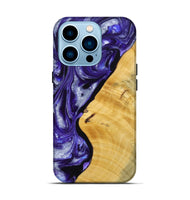 iPhone 14 Pro Wood+Resin Live Edge Phone Case - Emerson (Purple, 692533)