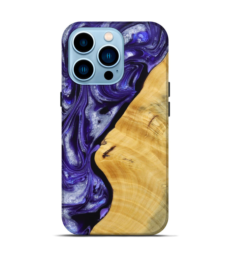iPhone 14 Pro Wood+Resin Live Edge Phone Case - Emerson (Purple, 692533)