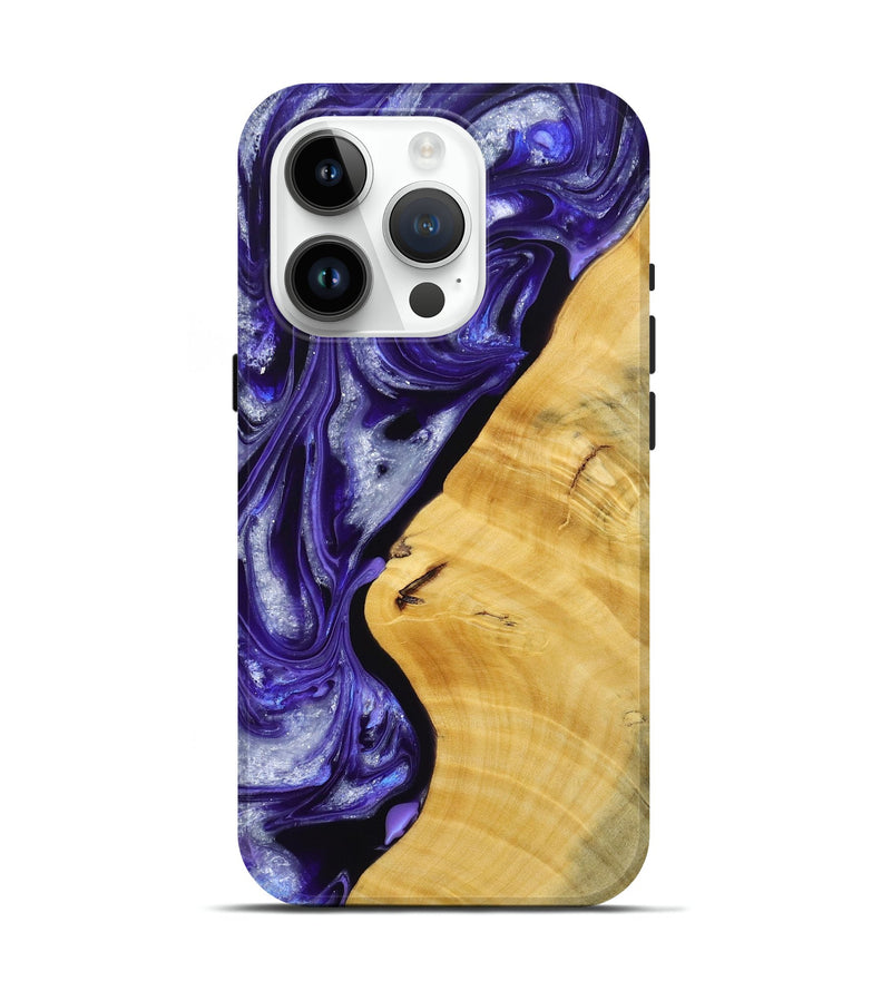 iPhone 15 Pro Wood+Resin Live Edge Phone Case - Emerson (Purple, 692533)