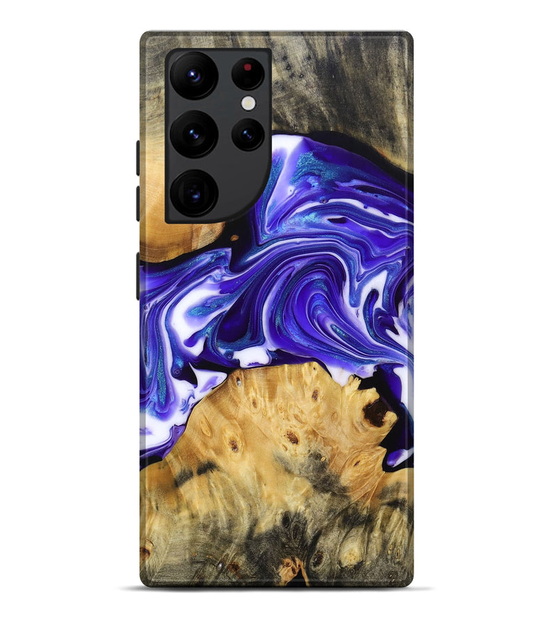 Galaxy S22 Ultra Wood+Resin Live Edge Phone Case - Edwin (Purple, 692534)