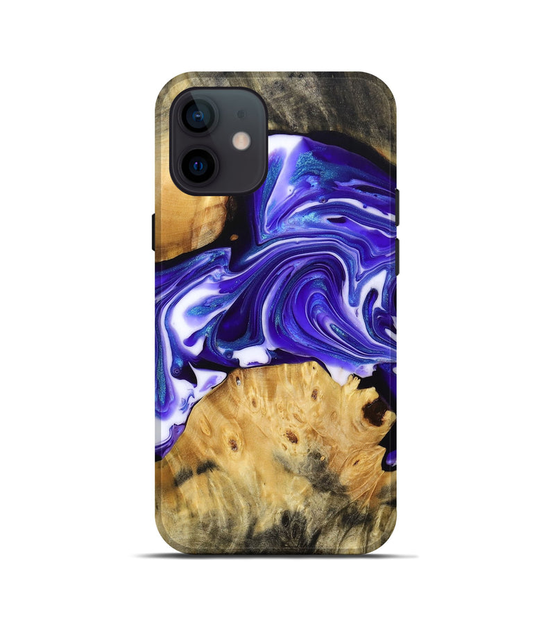 iPhone 12 mini Wood+Resin Live Edge Phone Case - Edwin (Purple, 692534)