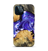iPhone 12 Pro Wood+Resin Live Edge Phone Case - Edwin (Purple, 692534)