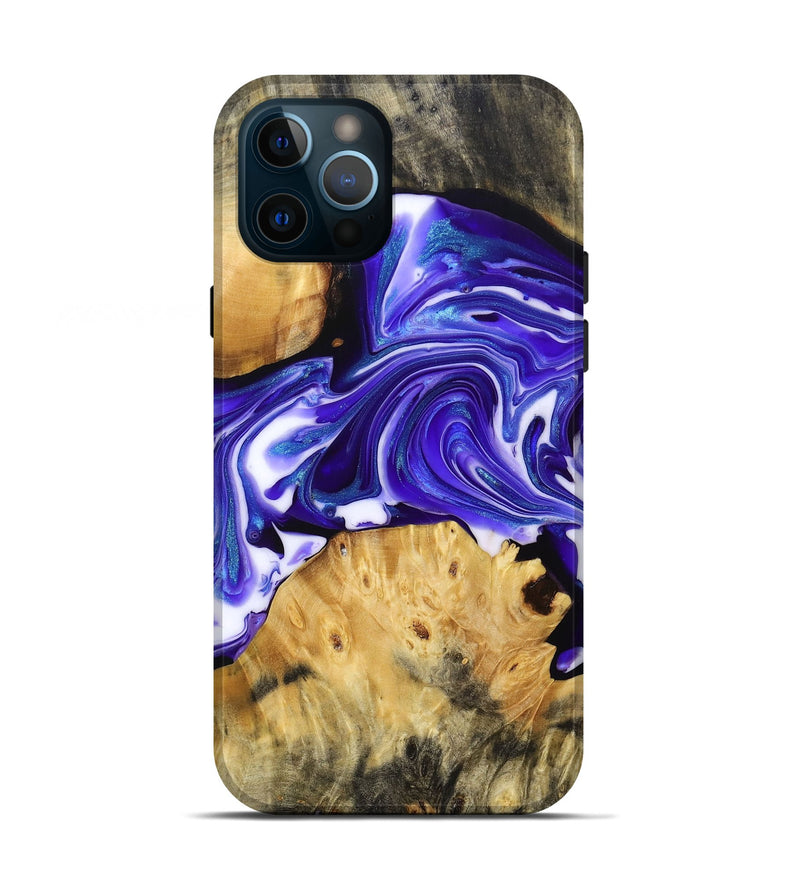 iPhone 12 Pro Wood+Resin Live Edge Phone Case - Edwin (Purple, 692534)
