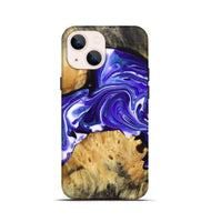 iPhone 13 mini Wood+Resin Live Edge Phone Case - Edwin (Purple, 692534)