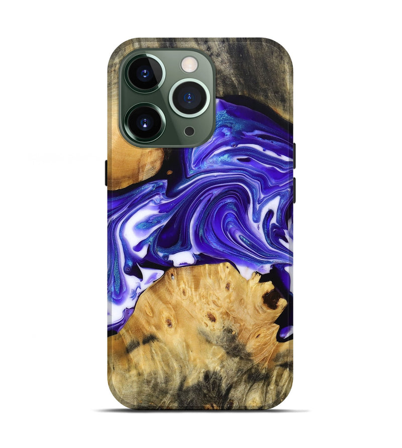 iPhone 13 Pro Wood+Resin Live Edge Phone Case - Edwin (Purple, 692534)