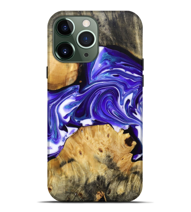 iPhone 13 Pro Max Wood+Resin Live Edge Phone Case - Edwin (Purple, 692534)