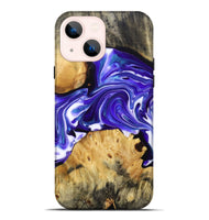 iPhone 14 Plus Wood+Resin Live Edge Phone Case - Edwin (Purple, 692534)