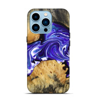 iPhone 14 Pro Wood+Resin Live Edge Phone Case - Edwin (Purple, 692534)