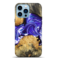iPhone 14 Pro Max Wood+Resin Live Edge Phone Case - Edwin (Purple, 692534)