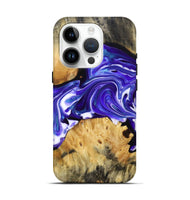 iPhone 15 Pro Wood+Resin Live Edge Phone Case - Edwin (Purple, 692534)