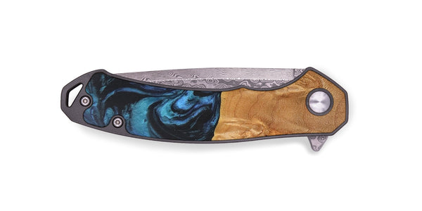 EDC Wood+Resin Pocket Knife - Virginia (Blue, 692541)
