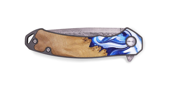 EDC Wood+Resin Pocket Knife - Jennifer (Blue, 692545)