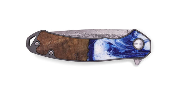 EDC Wood+Resin Pocket Knife - Russell (Blue, 692546)