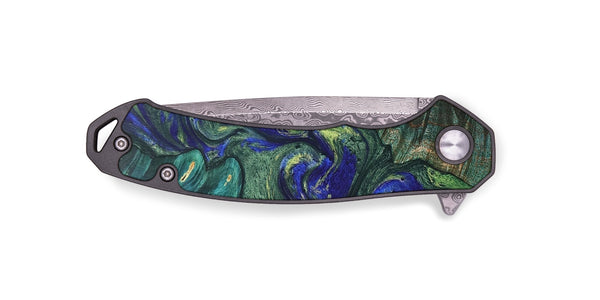 EDC Wood+Resin Pocket Knife - Nick (Green, 692554)