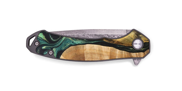 EDC Wood+Resin Pocket Knife - Lyla (Green, 692555)