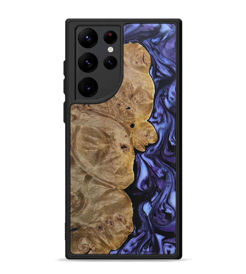 Galaxy S22 Ultra Wood+Resin Phone Case - Lou (Purple, 692625)