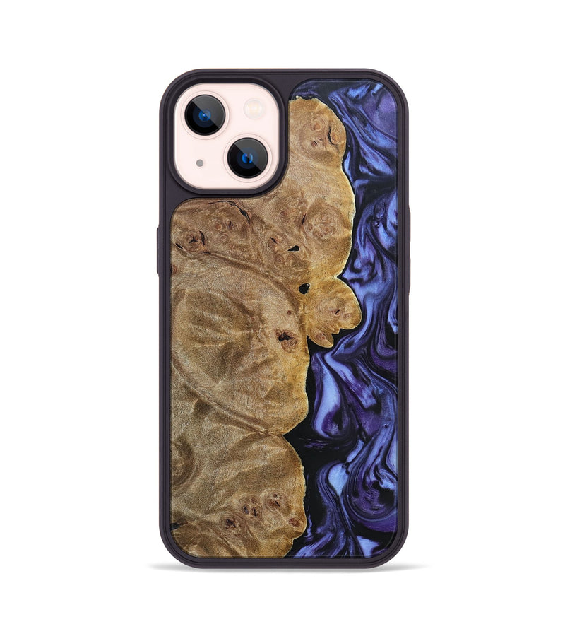 iPhone 14 Wood+Resin Phone Case - Lou (Purple, 692625)