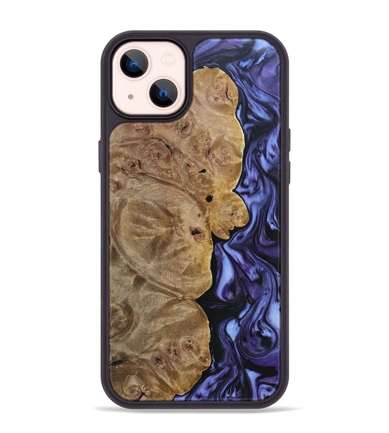 iPhone 14 Plus Wood+Resin Phone Case - Lou (Purple, 692625)