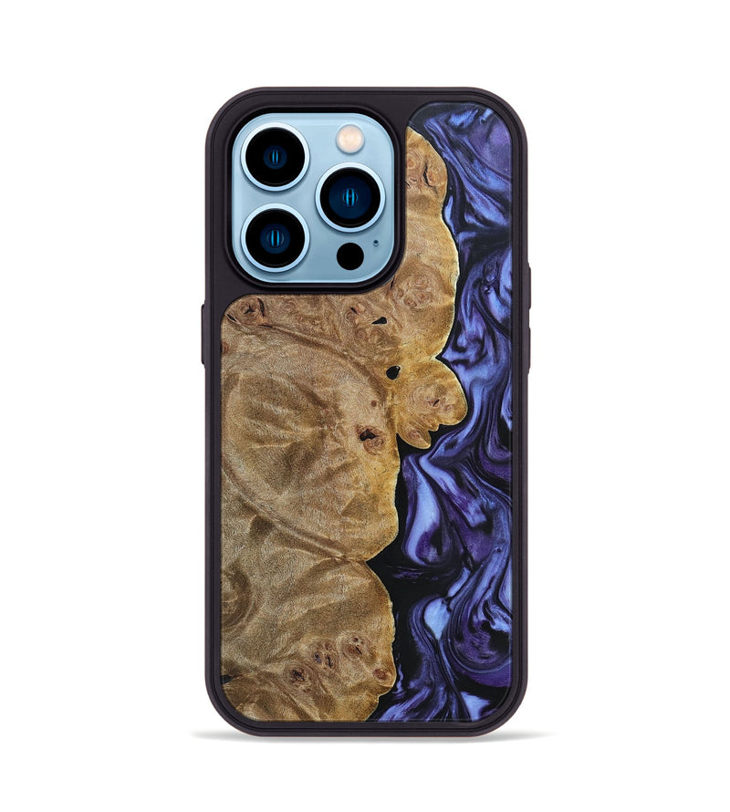 iPhone 14 Pro Wood+Resin Phone Case - Lou (Purple, 692625)