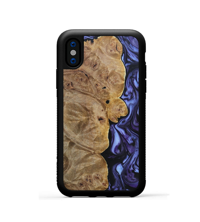 iPhone Xs Wood+Resin Phone Case - Lou (Purple, 692625)