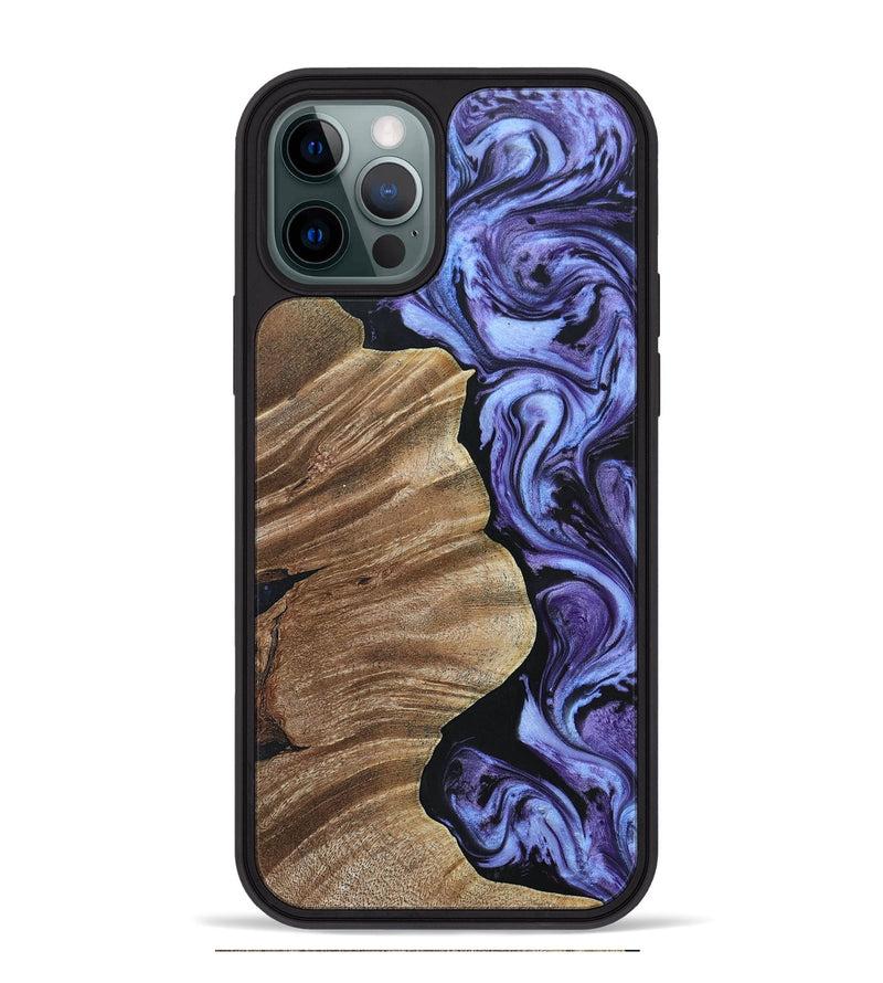 iPhone 12 Pro Max Wood+Resin Phone Case - Jace (Purple, 692641)