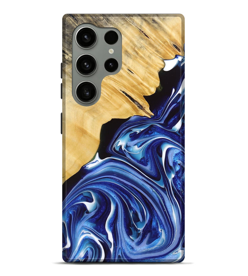 Galaxy S24 Ultra Wood+Resin Live Edge Phone Case - Arielle (Blue, 692647)