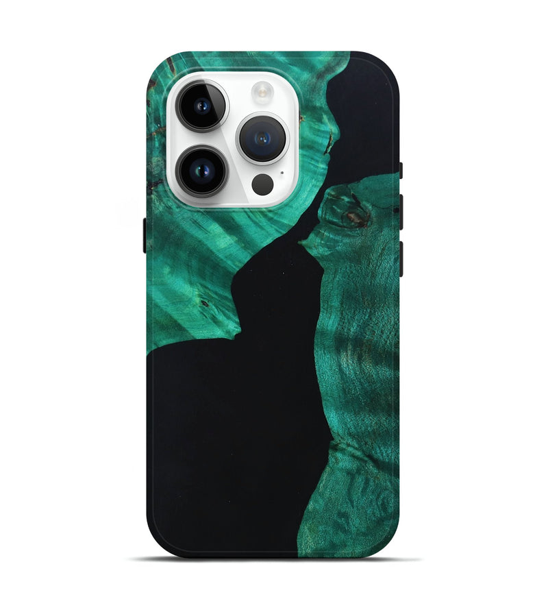 iPhone 15 Pro Wood+Resin Live Edge Phone Case - Phoebe (Pure Black, 692672)