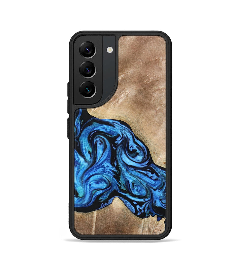 Galaxy S22 Wood+Resin Phone Case - Jazmine (Blue, 692798)