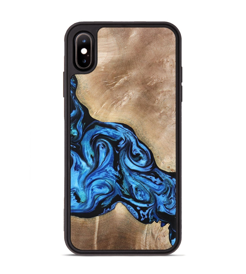 iPhone Xs Max Wood+Resin Phone Case - Jazmine (Blue, 692798)