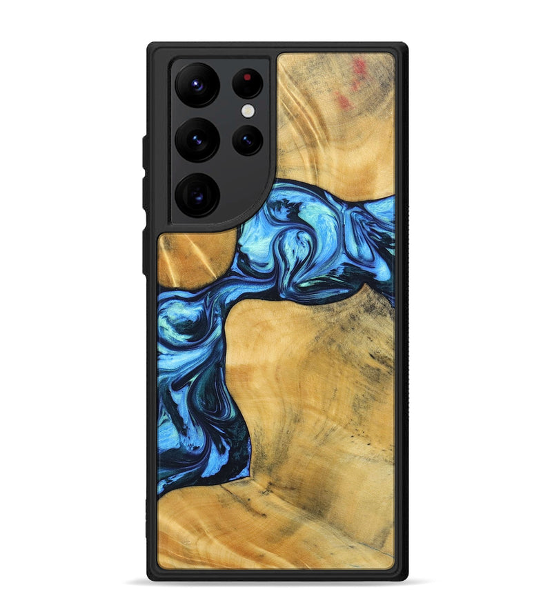 Galaxy S22 Ultra Wood+Resin Phone Case - Delaney (Blue, 692806)