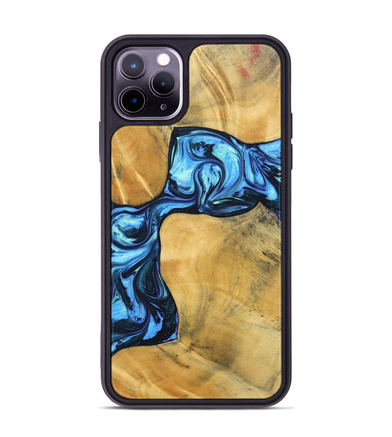 iPhone 11 Pro Max Wood+Resin Phone Case - Delaney (Blue, 692806)
