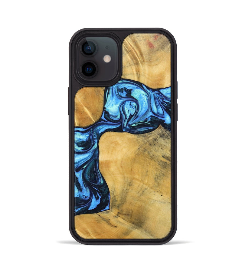 iPhone 12 Wood+Resin Phone Case - Delaney (Blue, 692806)