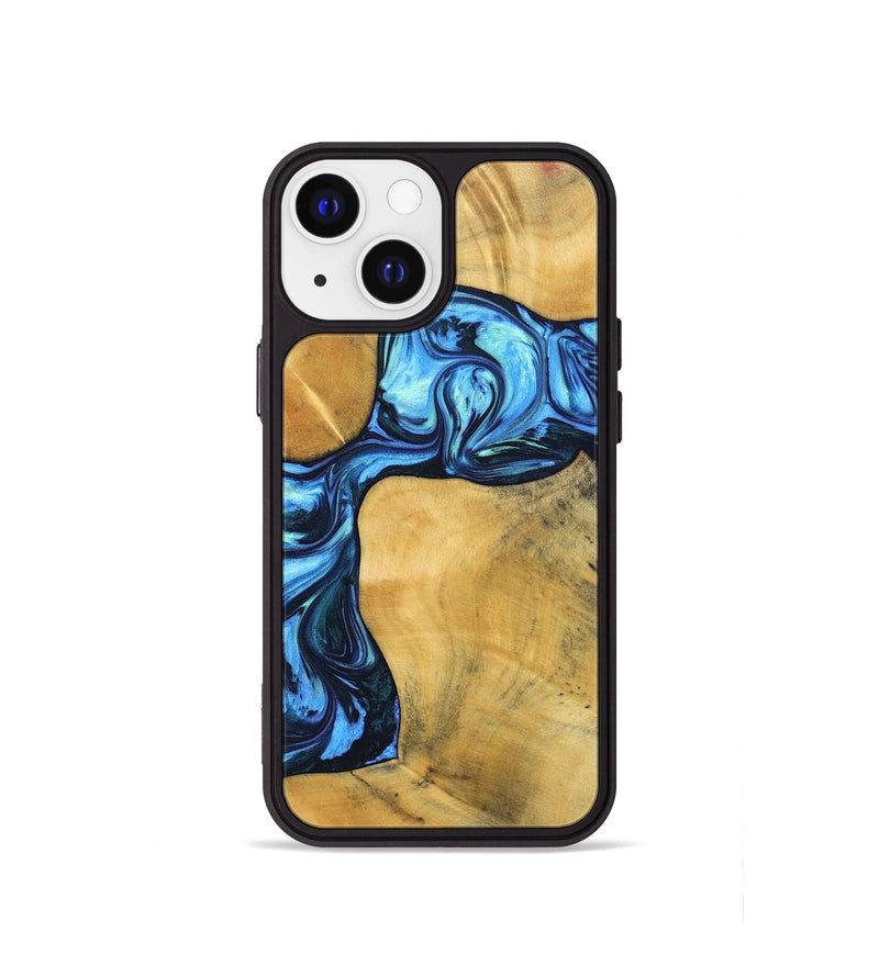 iPhone 13 mini Wood+Resin Phone Case - Delaney (Blue, 692806)