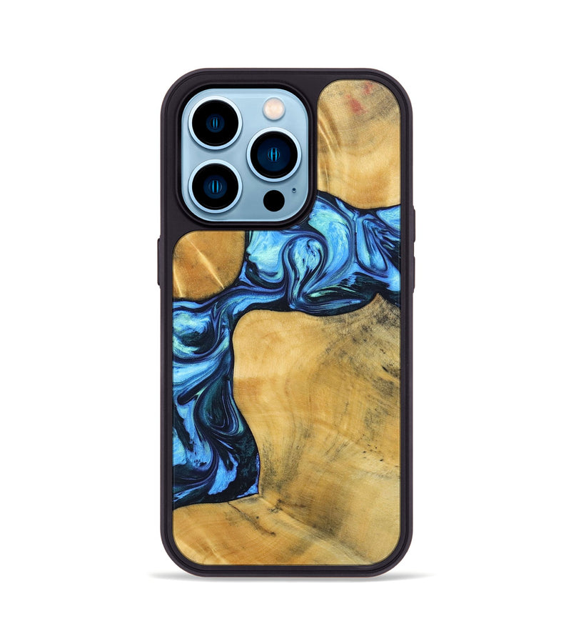 iPhone 14 Pro Wood+Resin Phone Case - Delaney (Blue, 692806)
