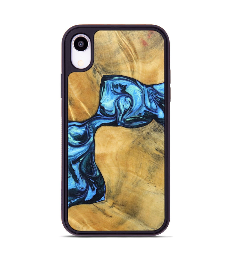 iPhone Xr Wood+Resin Phone Case - Delaney (Blue, 692806)