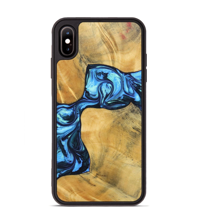 iPhone Xs Max Wood+Resin Phone Case - Delaney (Blue, 692806)