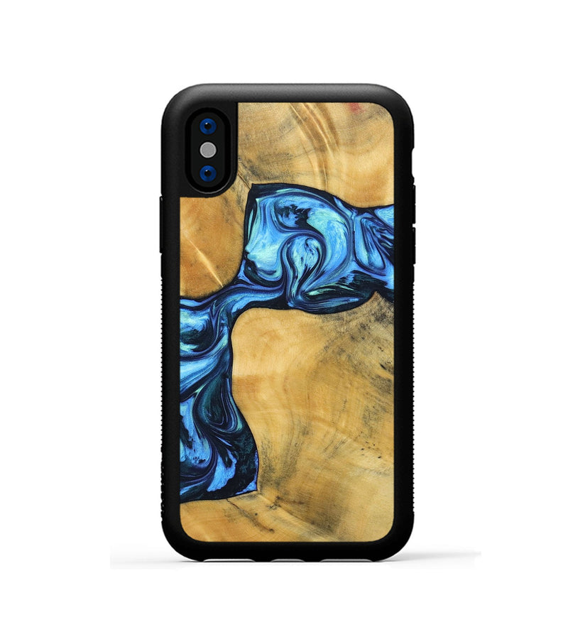 iPhone Xs Wood+Resin Phone Case - Delaney (Blue, 692806)