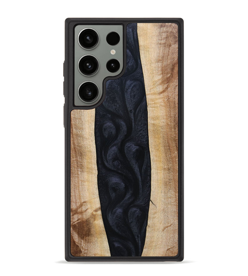 Galaxy S23 Ultra Wood+Resin Phone Case - Ayla (Pure Black, 692879)