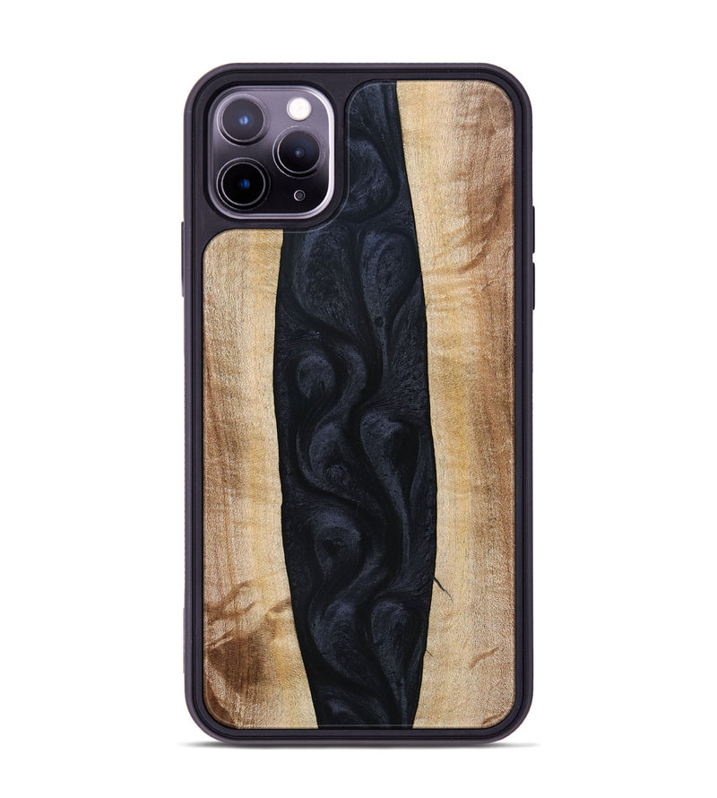 iPhone 11 Pro Max Wood+Resin Phone Case - Ayla (Pure Black, 692879)