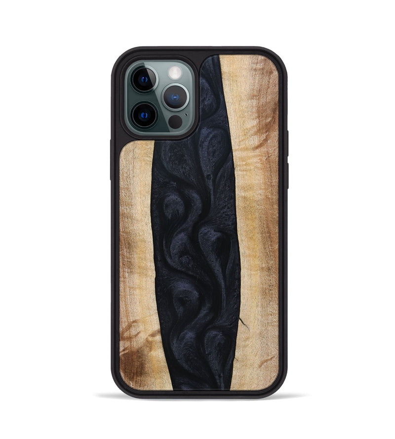 iPhone 12 Pro Wood+Resin Phone Case - Ayla (Pure Black, 692879)