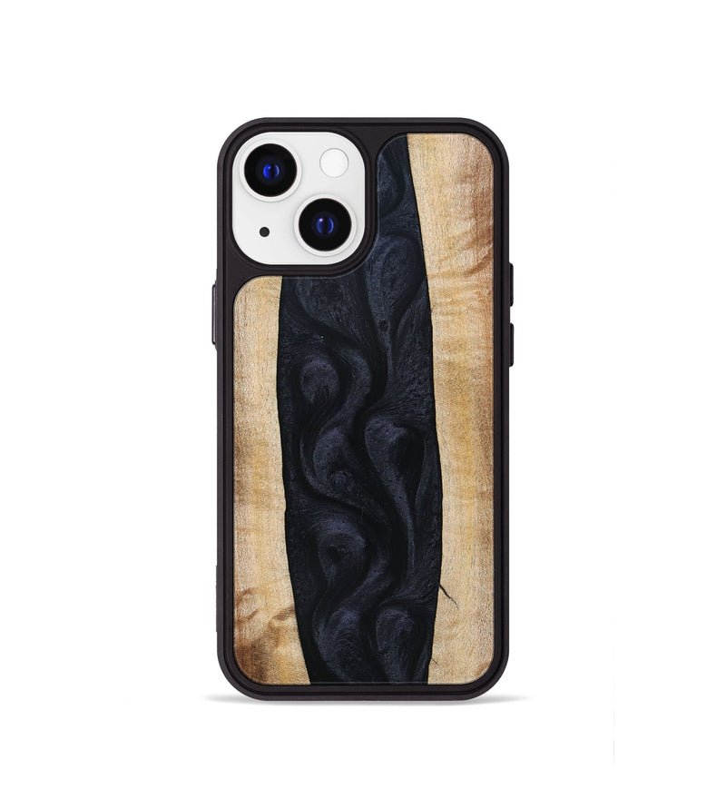 iPhone 13 mini Wood+Resin Phone Case - Ayla (Pure Black, 692879)