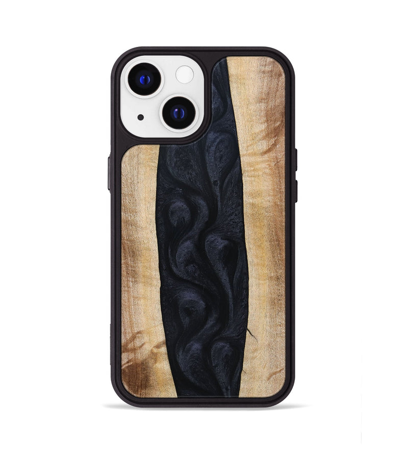 iPhone 13 Wood+Resin Phone Case - Ayla (Pure Black, 692879)
