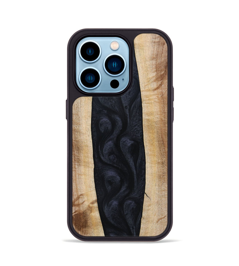 iPhone 14 Pro Wood+Resin Phone Case - Ayla (Pure Black, 692879)