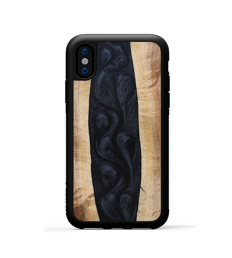 iPhone Xs Wood+Resin Phone Case - Ayla (Pure Black, 692879)