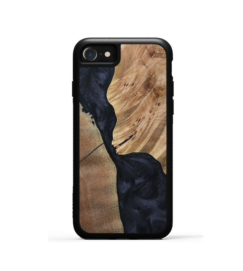iPhone SE Wood+Resin Phone Case - Naomi (Pure Black, 692885)