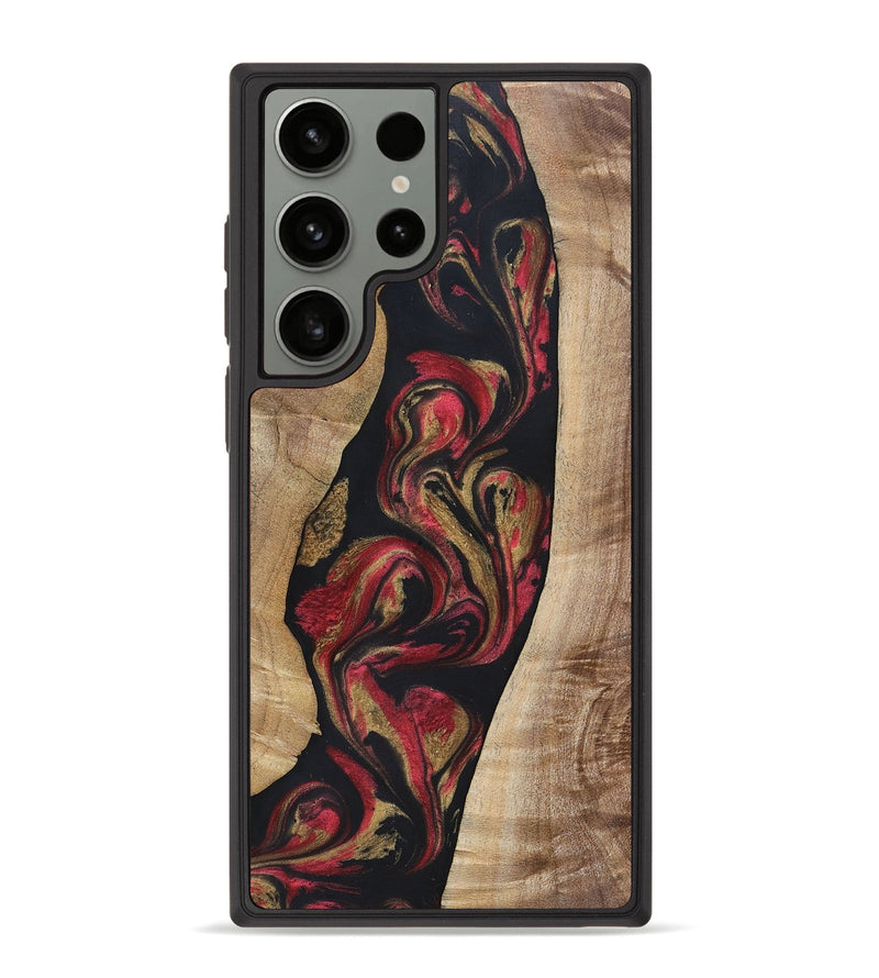 Galaxy S23 Ultra Wood+Resin Phone Case - Arthur (Red, 692942)