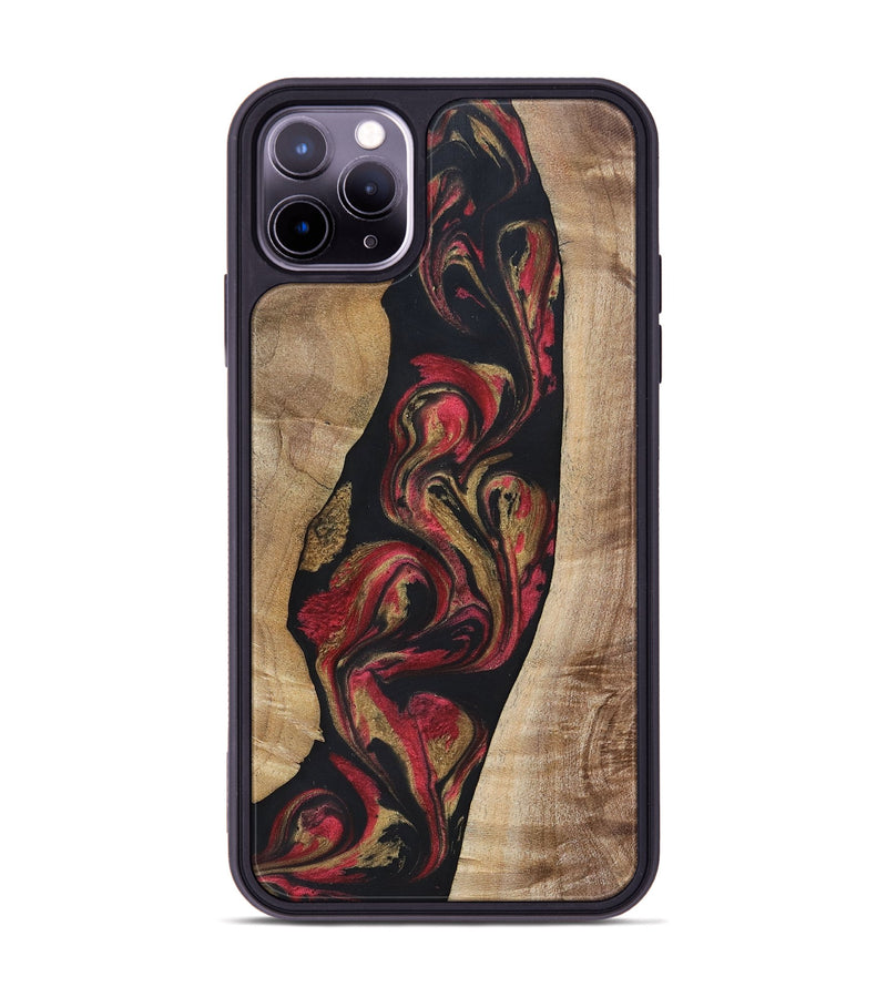 iPhone 11 Pro Max Wood+Resin Phone Case - Arthur (Red, 692942)
