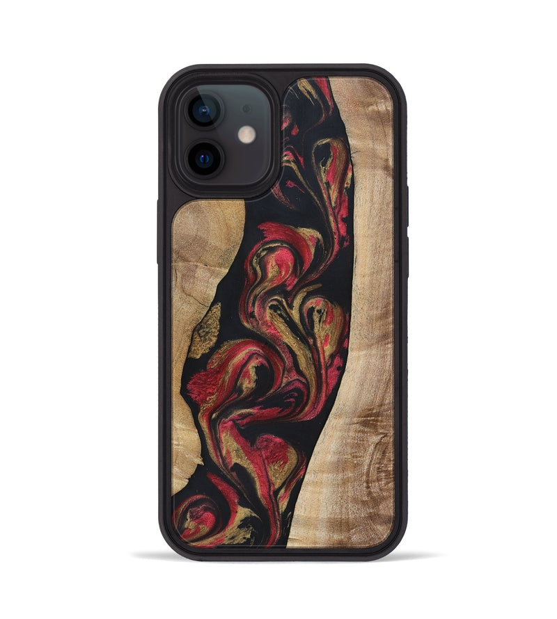 iPhone 12 Wood+Resin Phone Case - Arthur (Red, 692942)