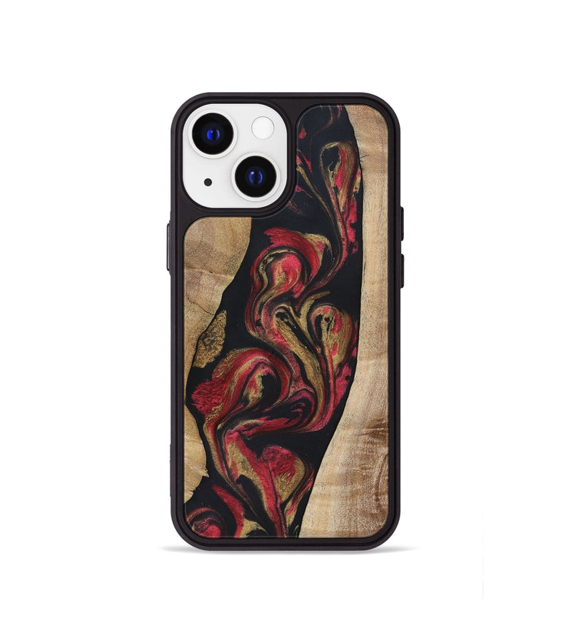 iPhone 13 mini Wood+Resin Phone Case - Arthur (Red, 692942)